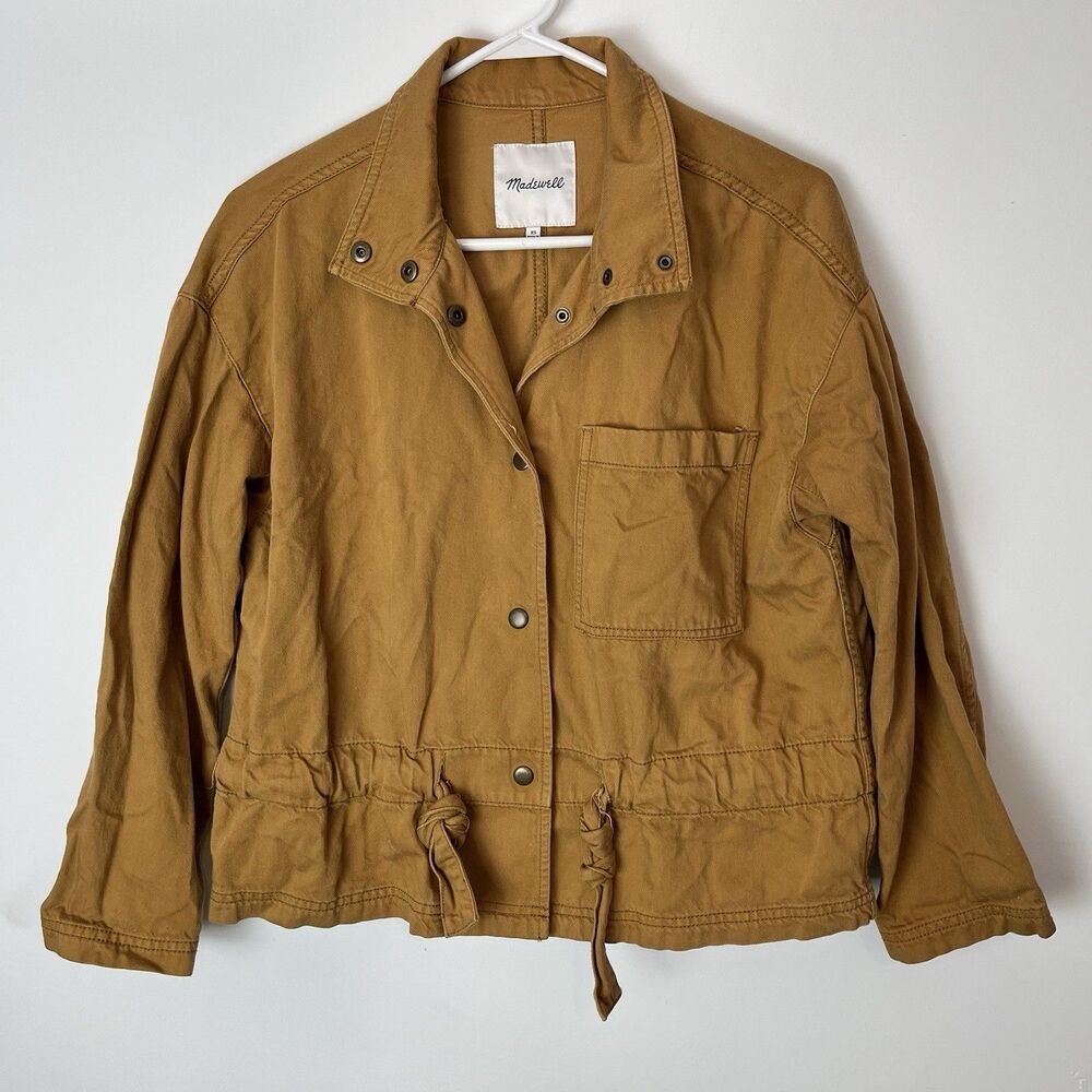 Madewell Jacket Women's Southlake Military Snap Front Dark Sahara XS Yellow